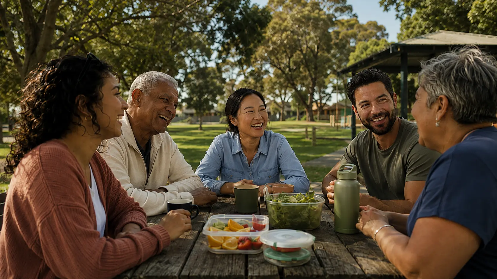 Support Forward community — diverse group of Melburnians connecting outdoors